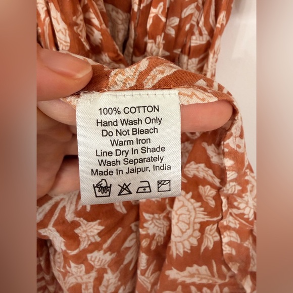 NWT Daughters of India Kyra Cotton Midi Dress Caramel Size Small - Picture 6 of 9